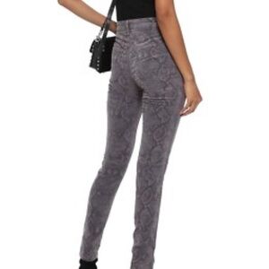 J Brand Maria Ruby Snakebite Mid-Rise Skinny Stretch Velvet Jeans Waist 27